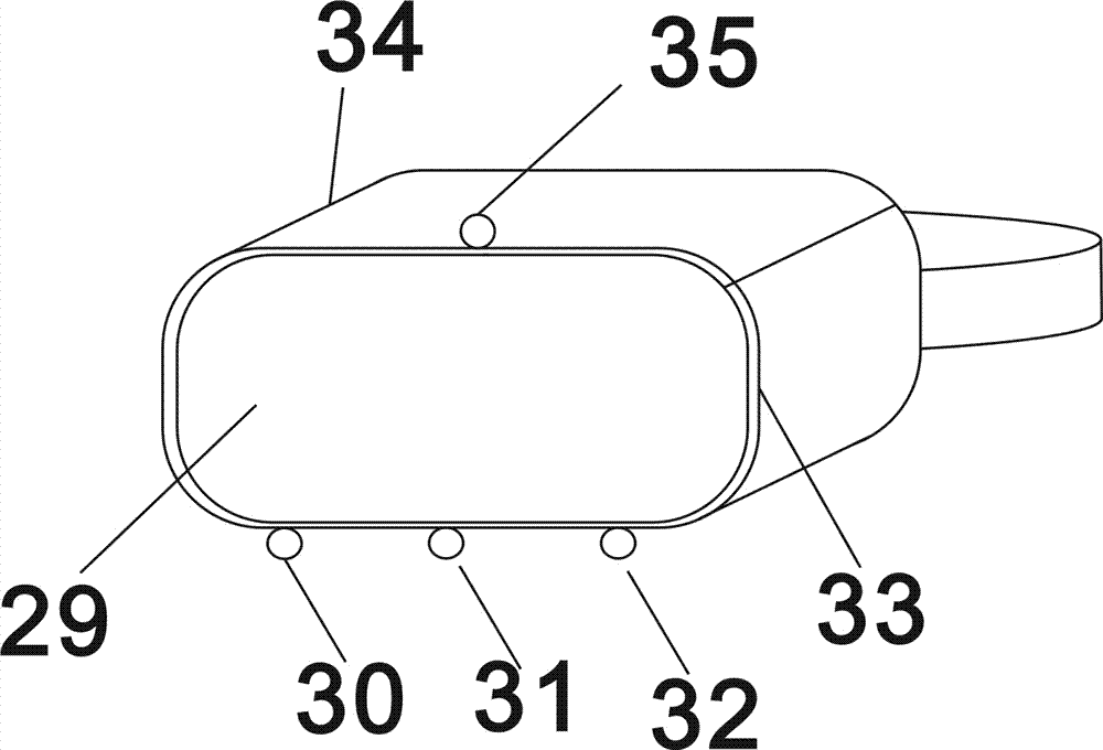 Image capture device for virtual reality glasses and image synthesis system