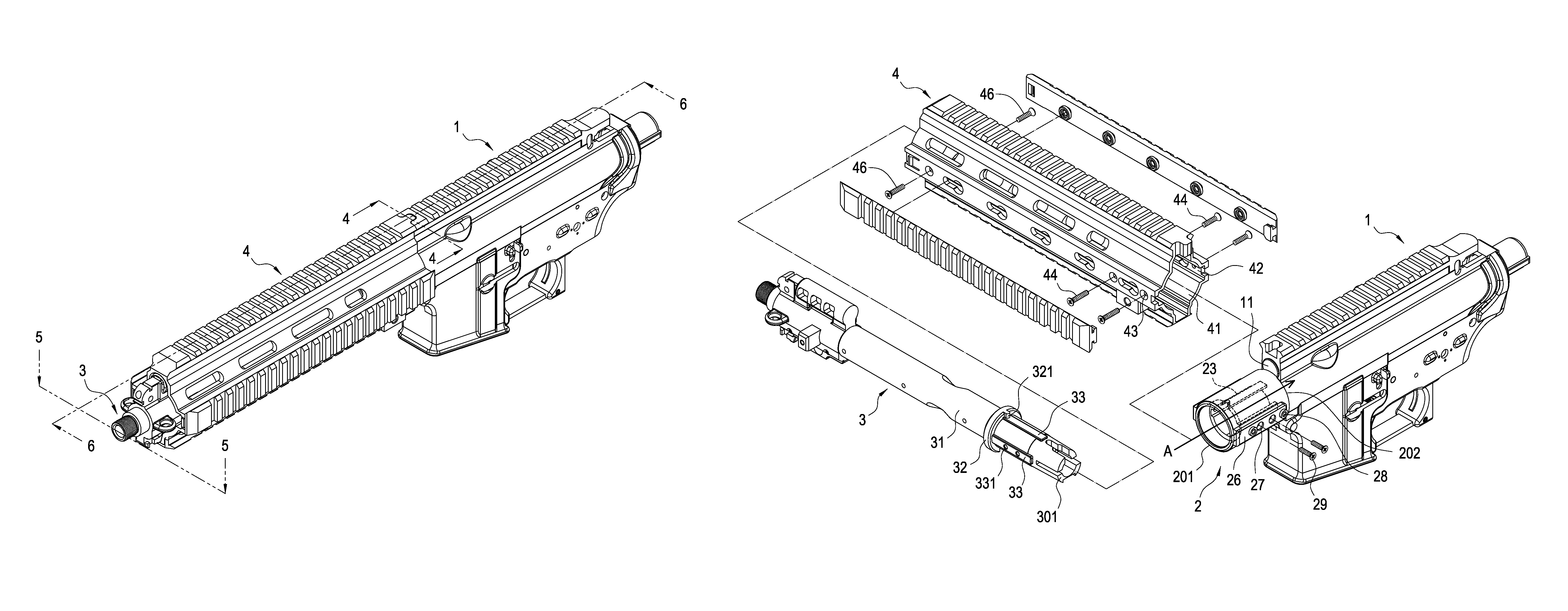 Toy gun assembly structure