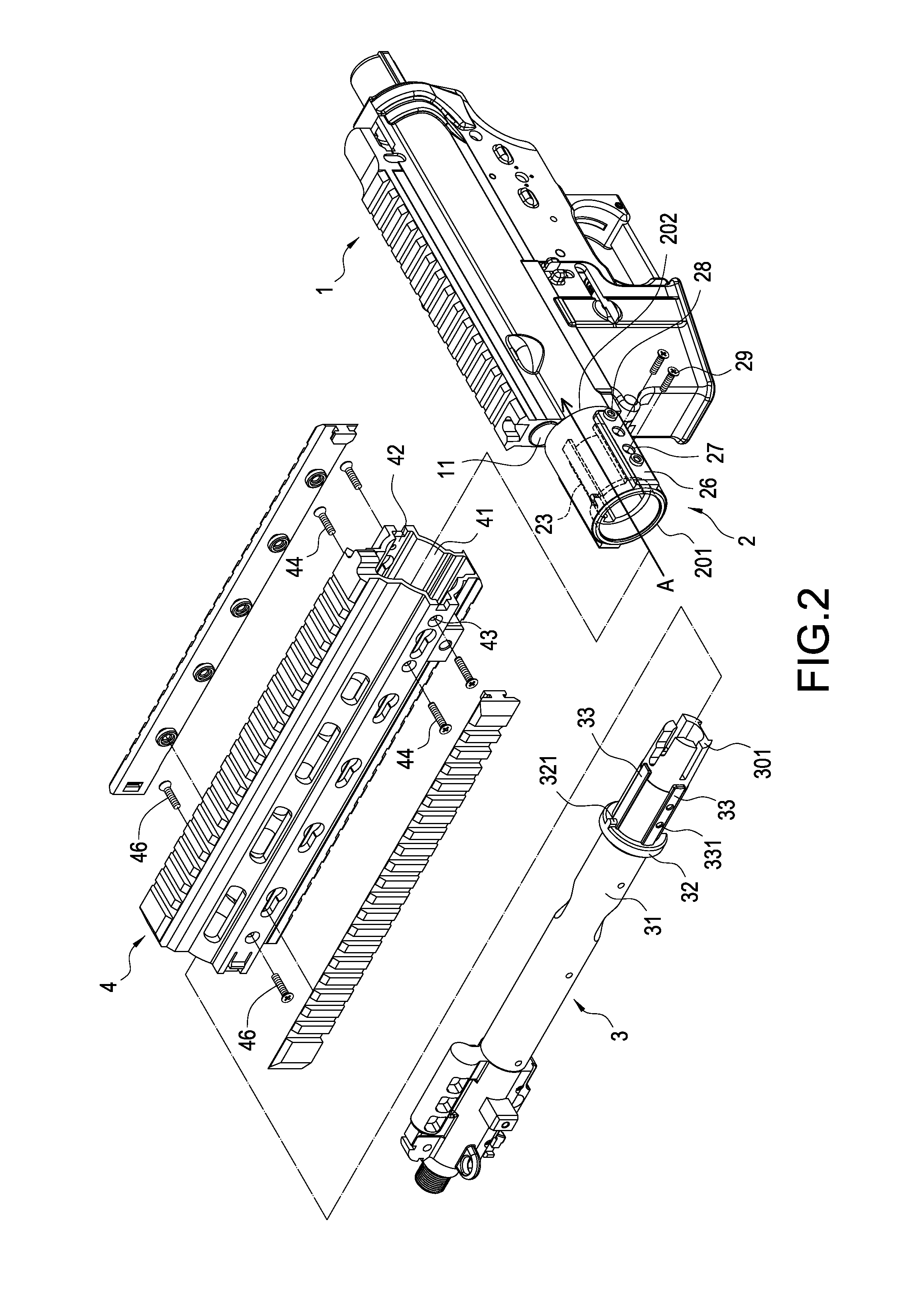 Toy gun assembly structure