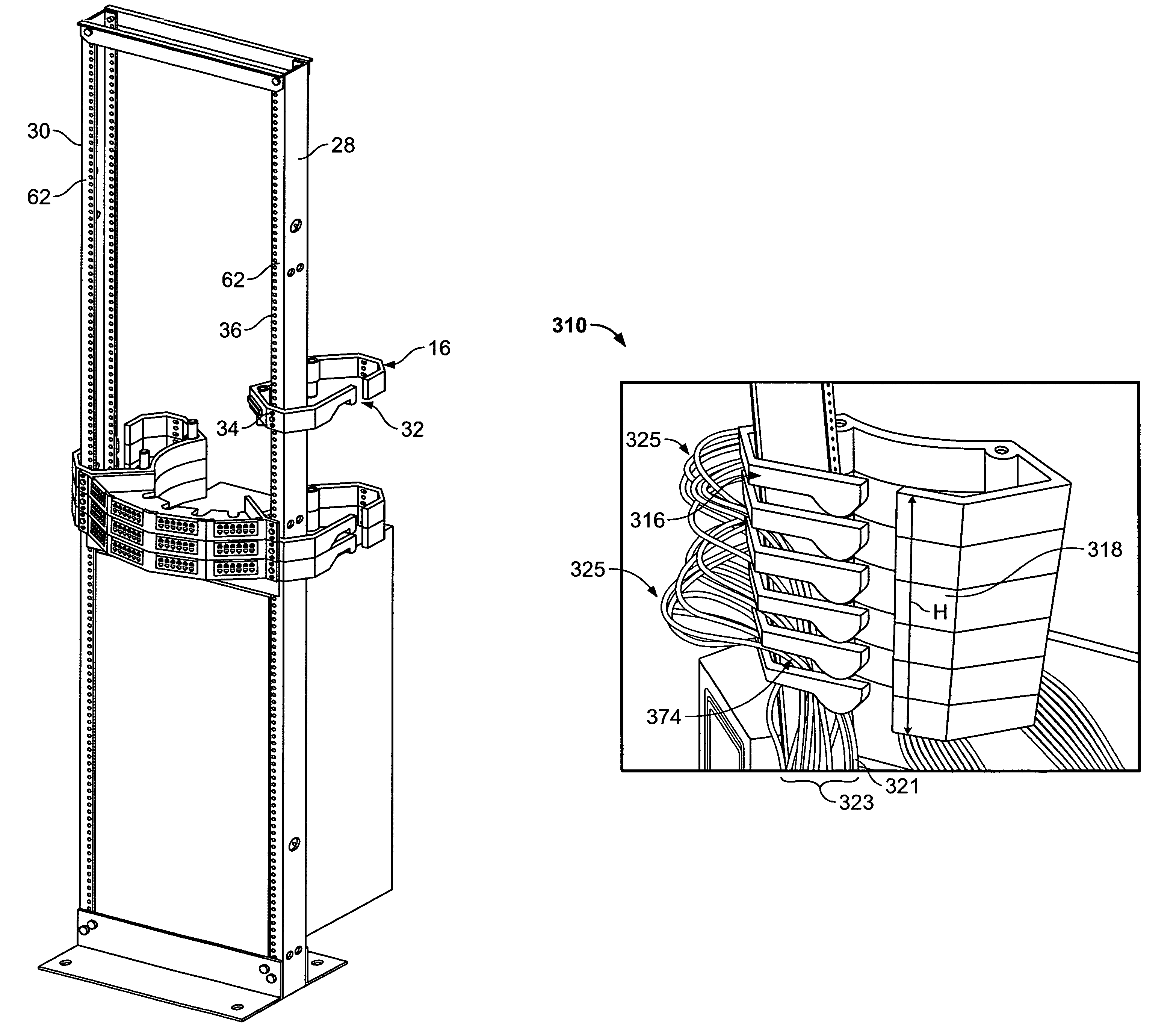 Non-orthogonal cable management system