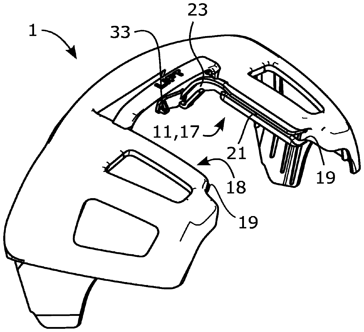 Holder for vacuum cleaner dust container