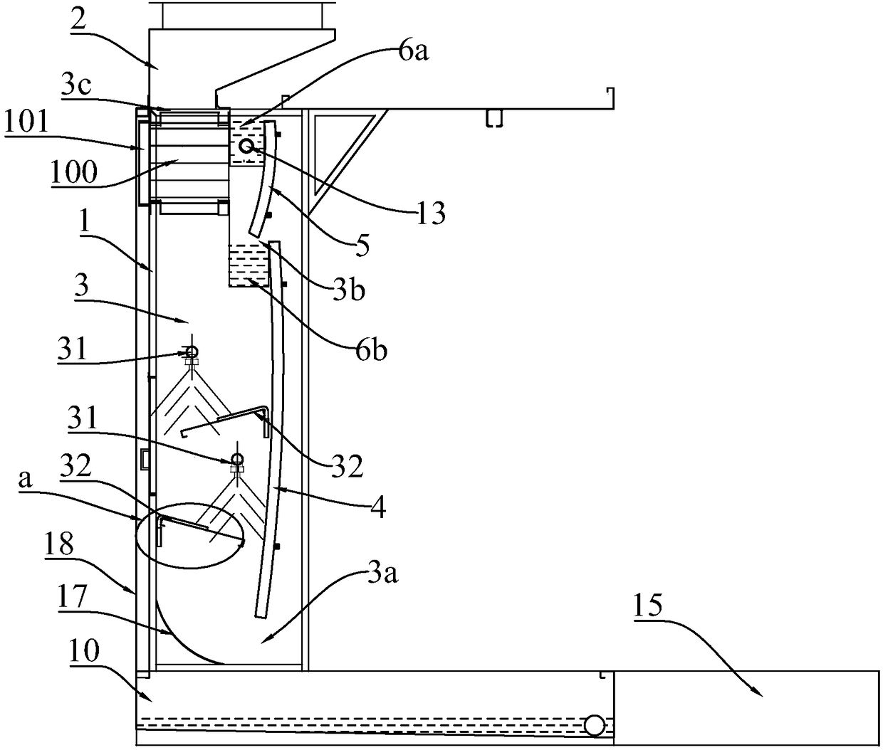 Environment-friendly type water curtain machine