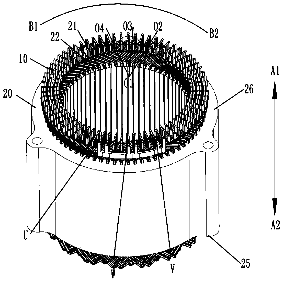 Motor stator and motor