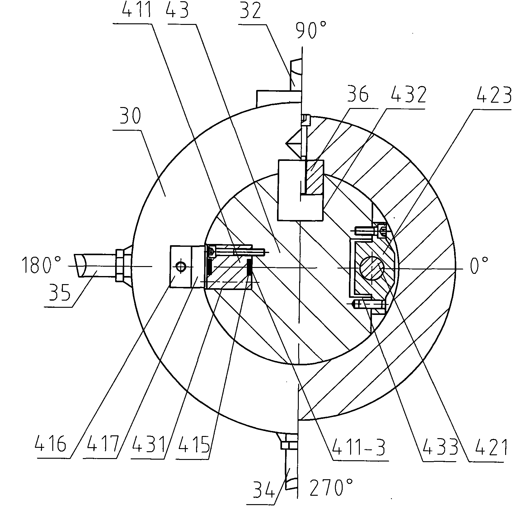 Boring device for cylinder hole of diesel engine stand