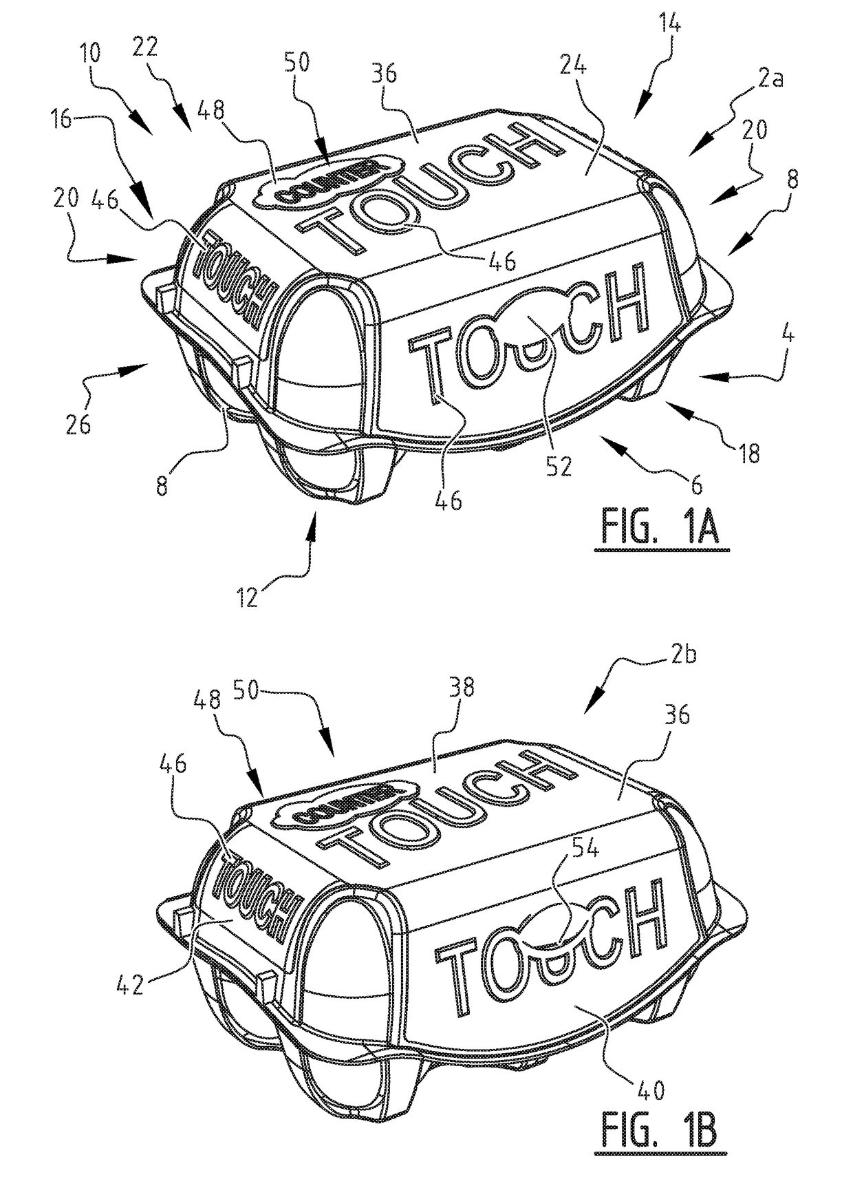 Packaging unit with counter-embossed label, and method for packing products