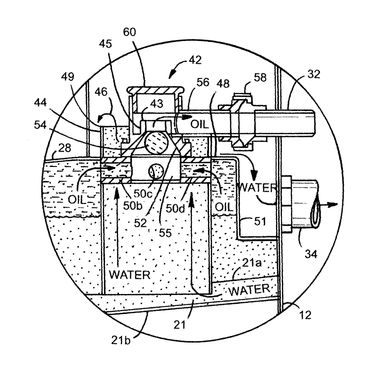 Immiscible liquid separator for marine vessels