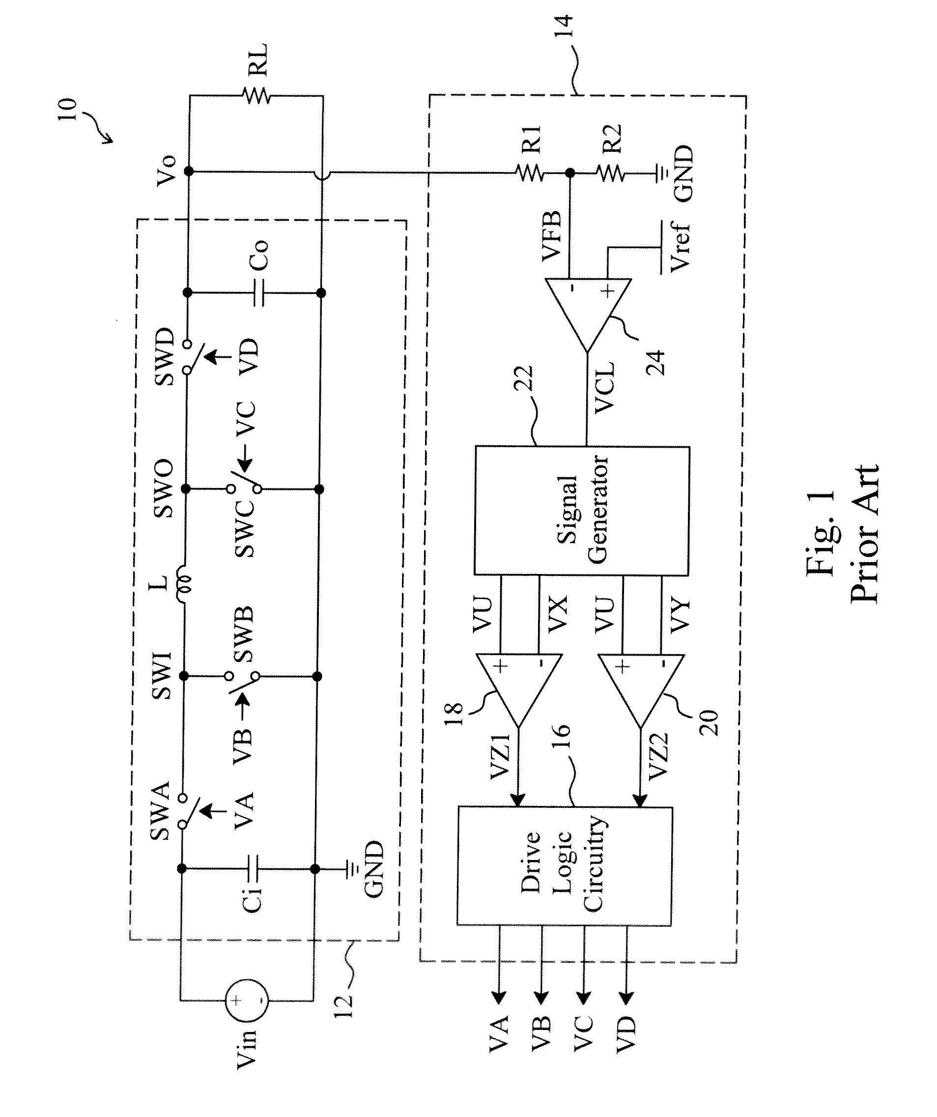 Control circuit and method for a buck-boost power converter