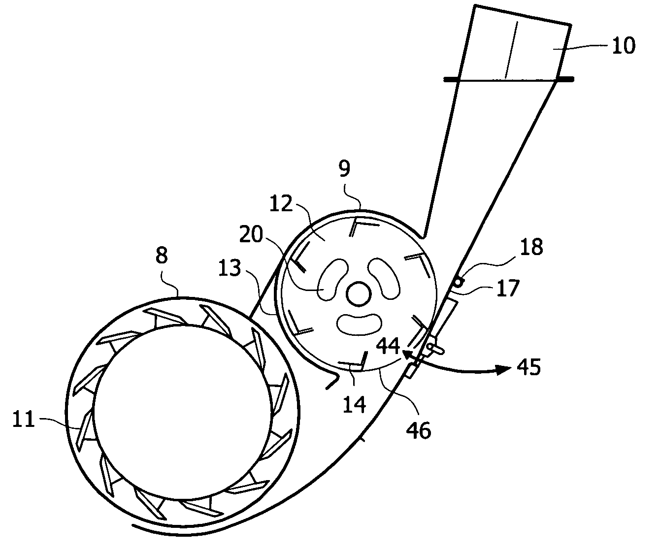 Forage harvester blower