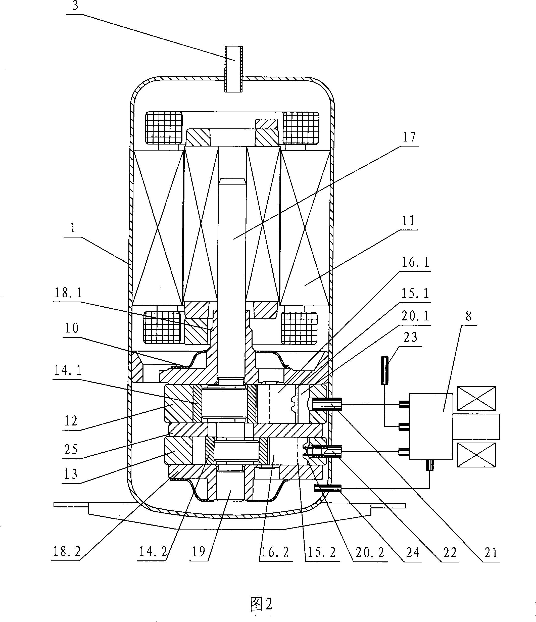 Volume controlled rotary compressor air-breathing device