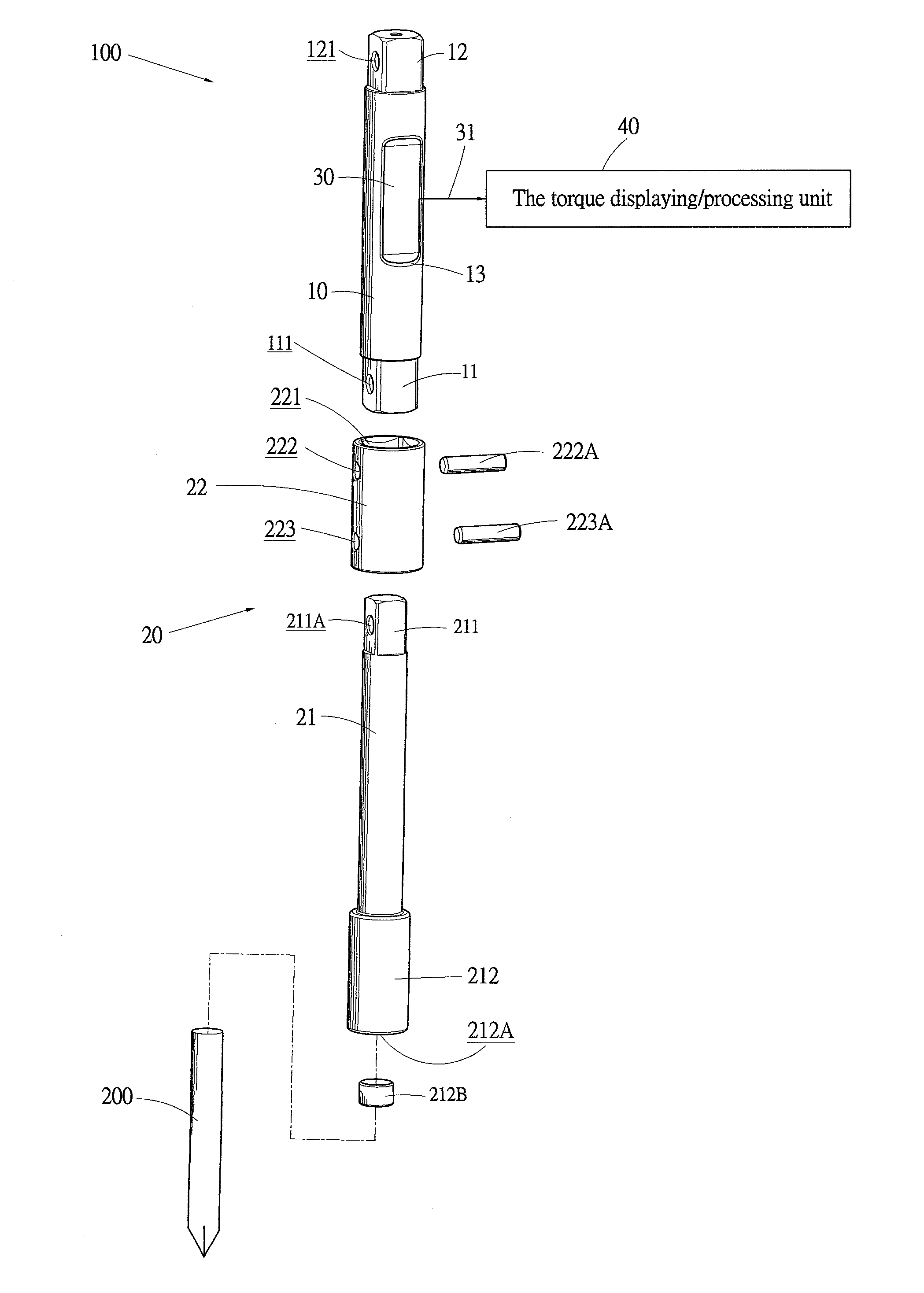 Torque detection device for tool