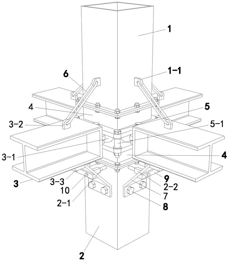 Assembly type building beam column joint structure and construction method thereof