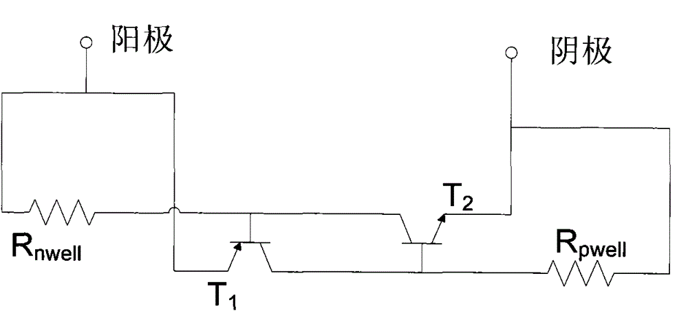 Gate driving thyristor circuit and electrostatic protection circuit