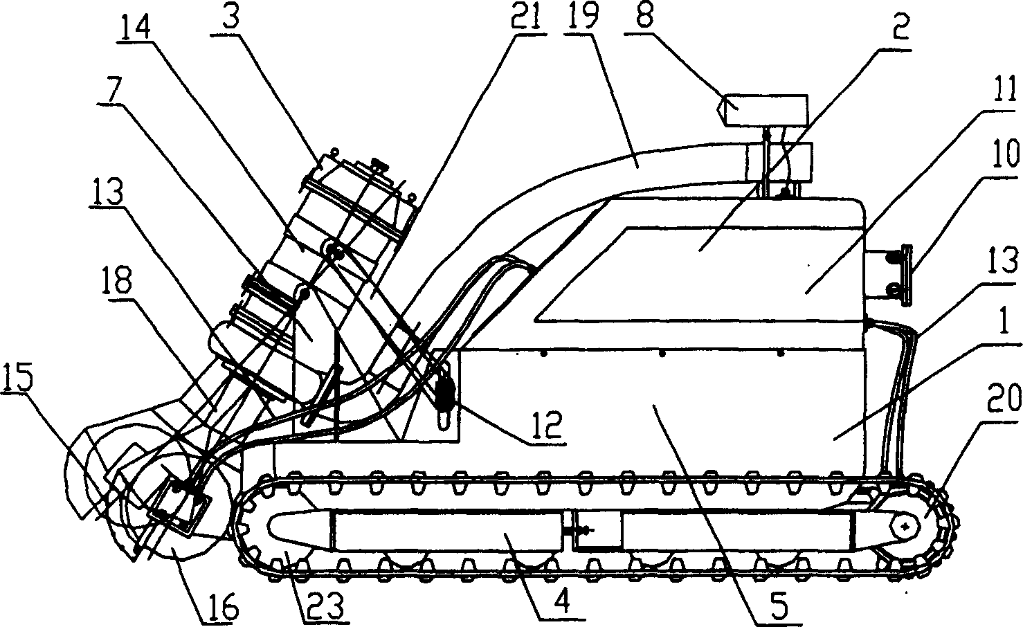 Crawler-type under water ecological precision thin layer slurry dredger