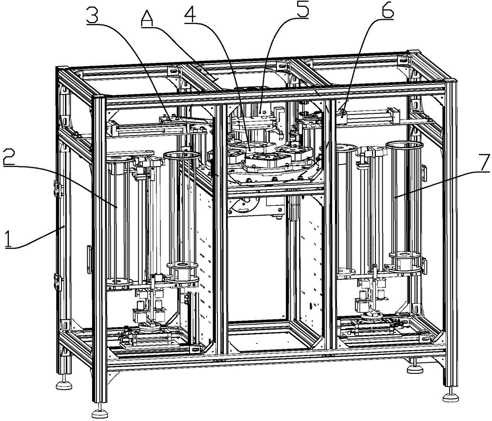 Discharging system of full-automatic mould pressing moulding equipment