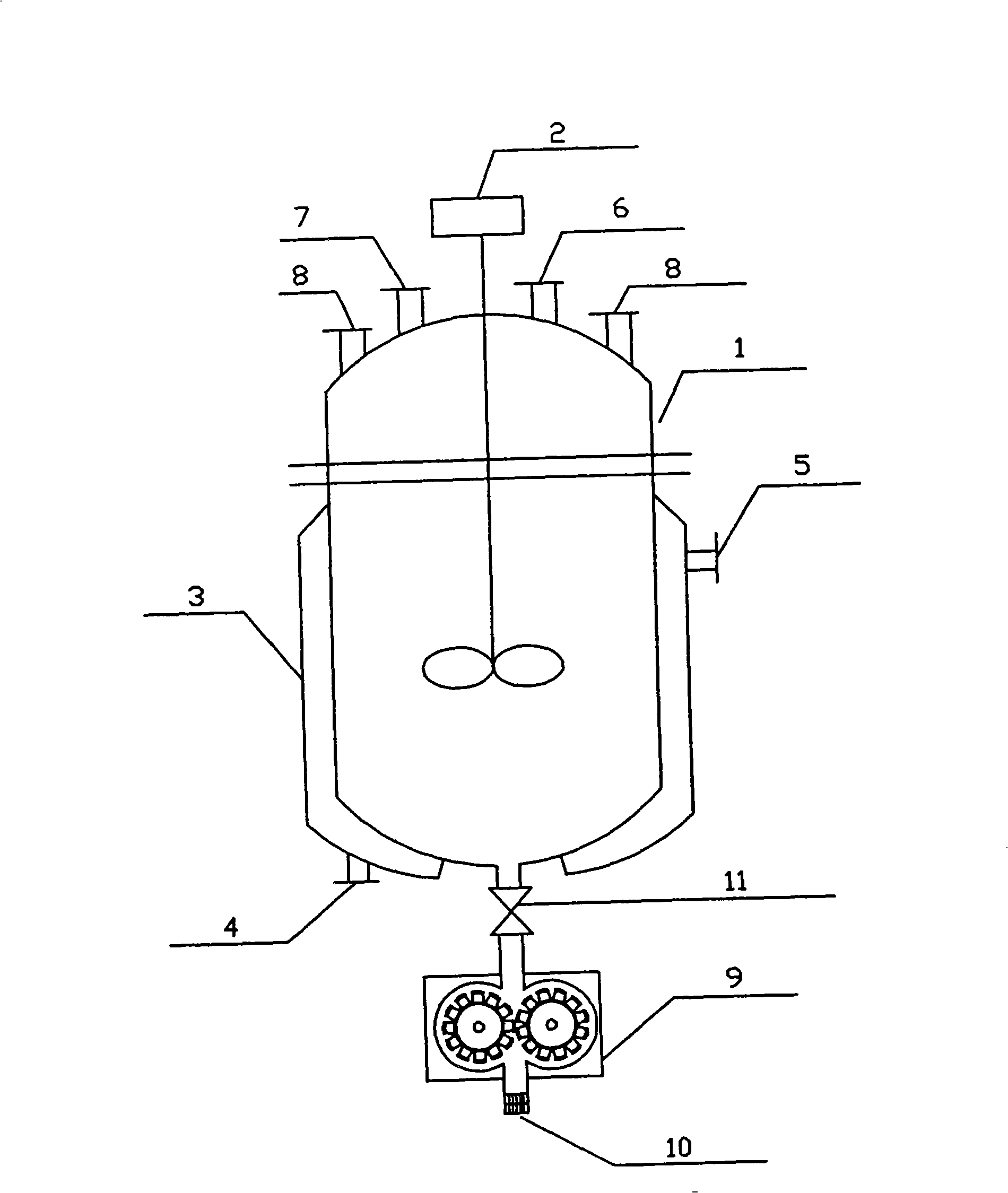 Strand spinneret discharge process for polymerization reaction of 11-amino undecanoic acid monomer