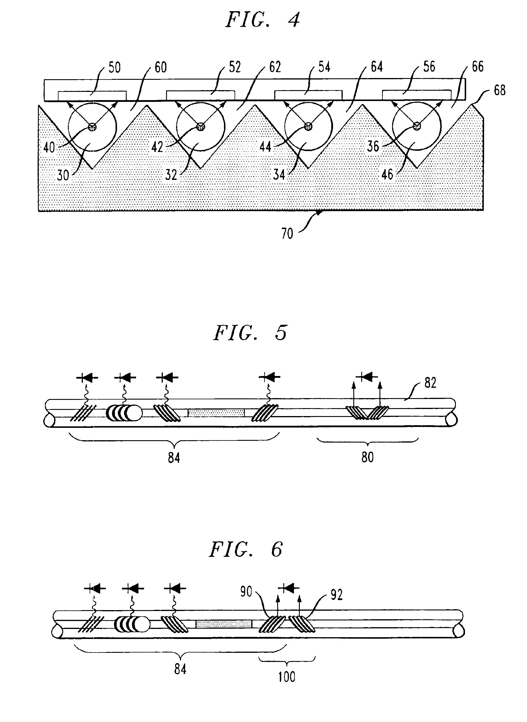 Optical taps formed using fiber gratings