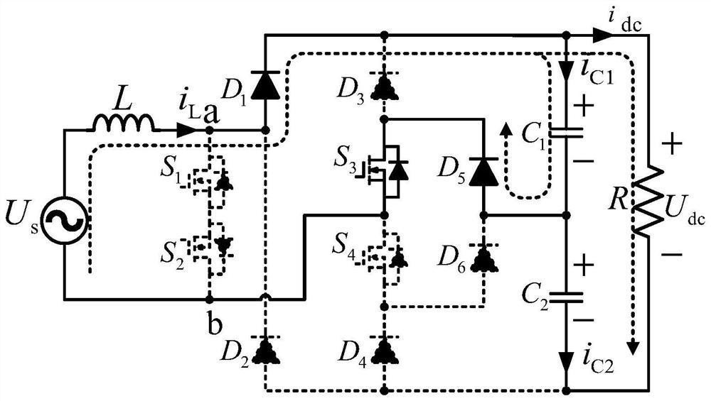 A diode-clamped back-to-back bridgeless three-level rectifier