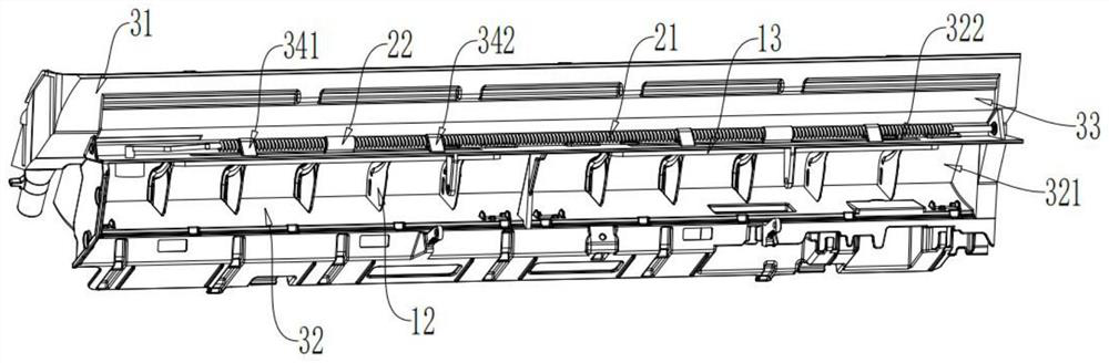 Air sweeping device for air conditioner and air conditioner with same