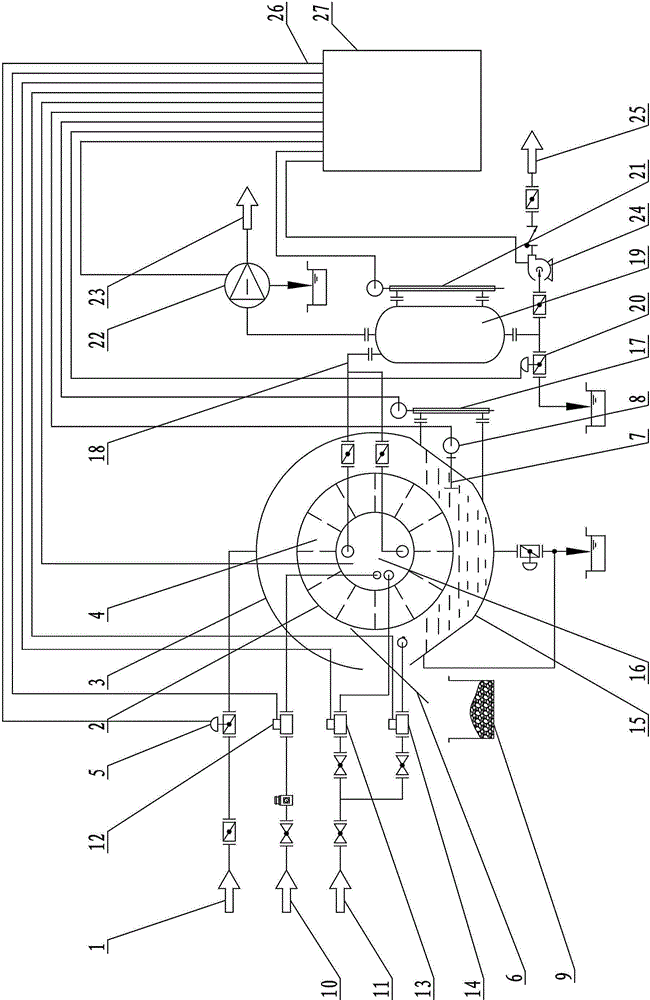 Vacuum rotary dehydration device for separating ultrafine powder in catalytic cracking wet desulfurization