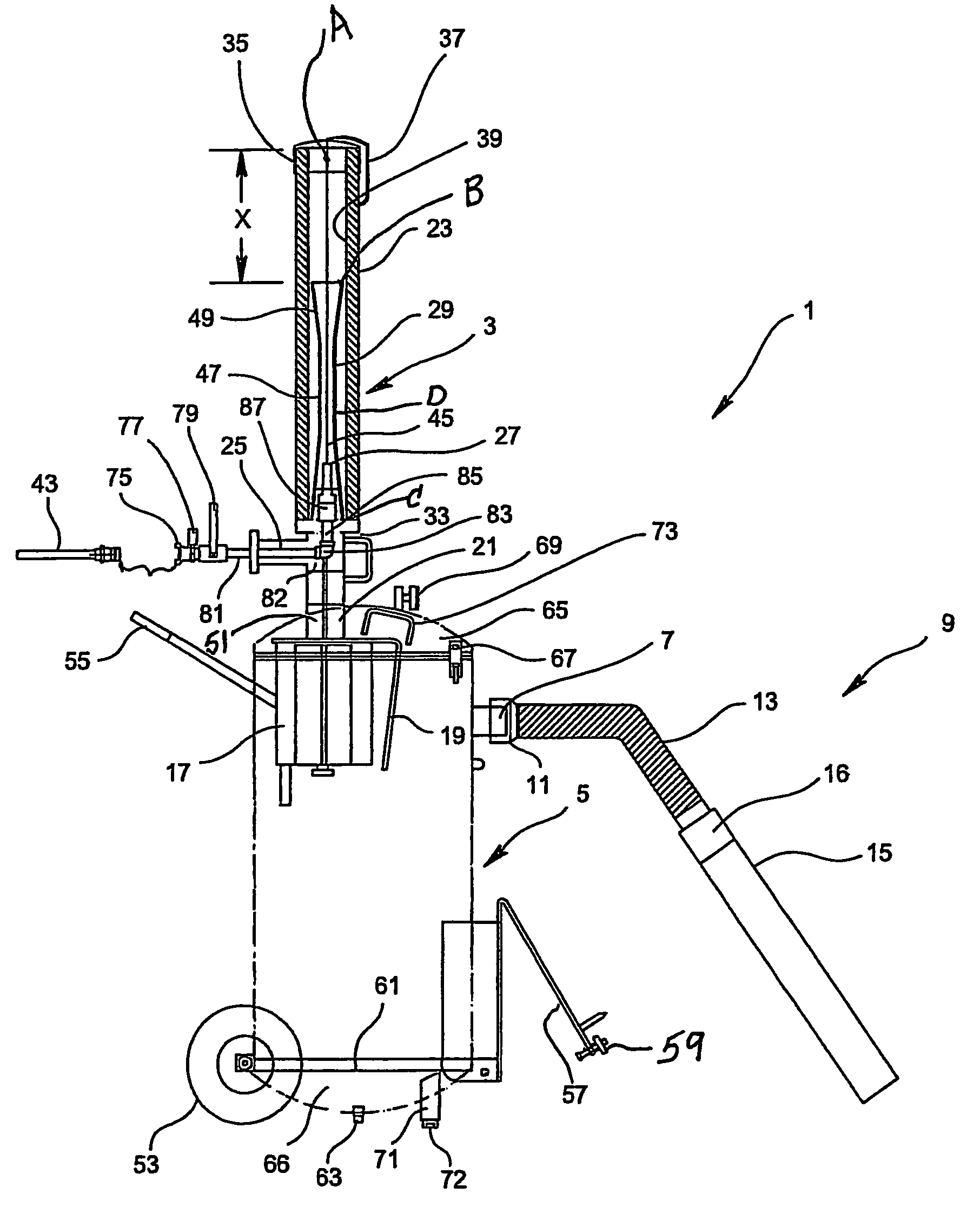 Air powered vacuum apparatus