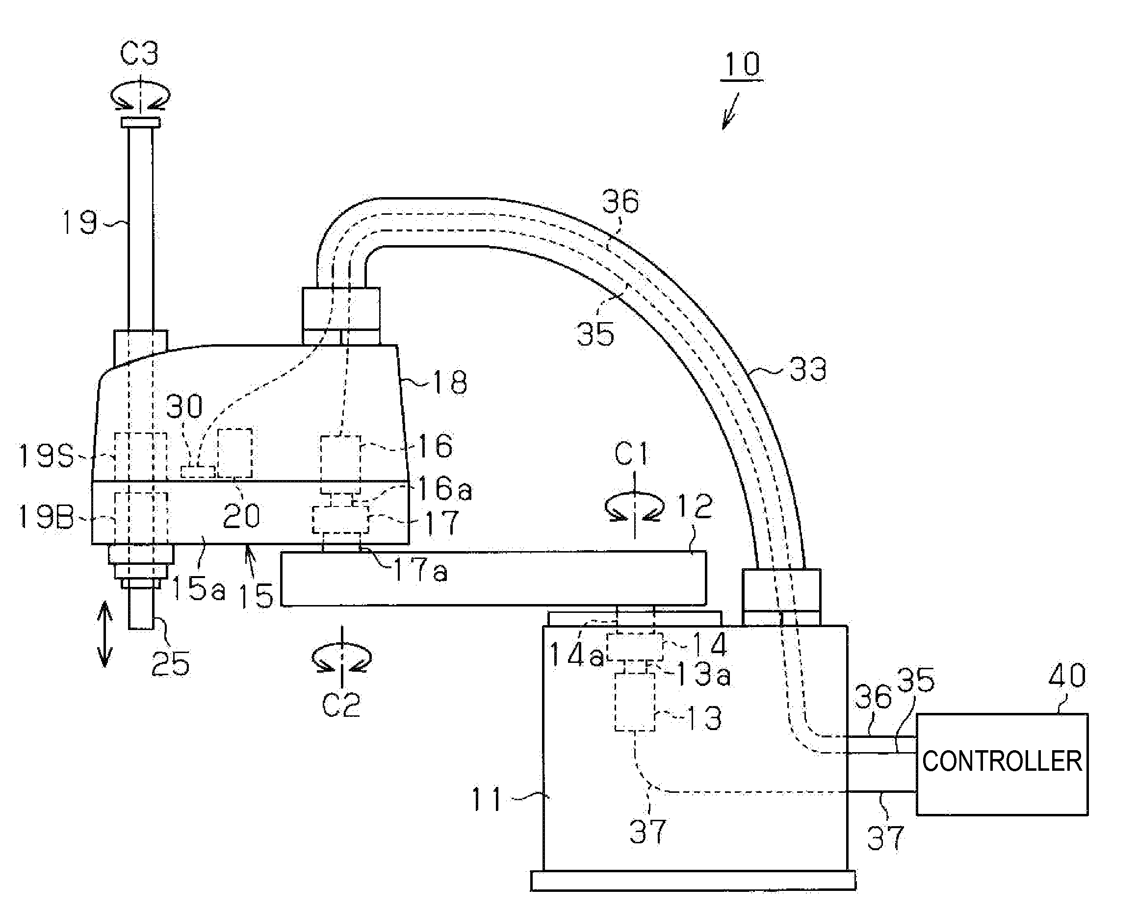 Horizontal articulated robot