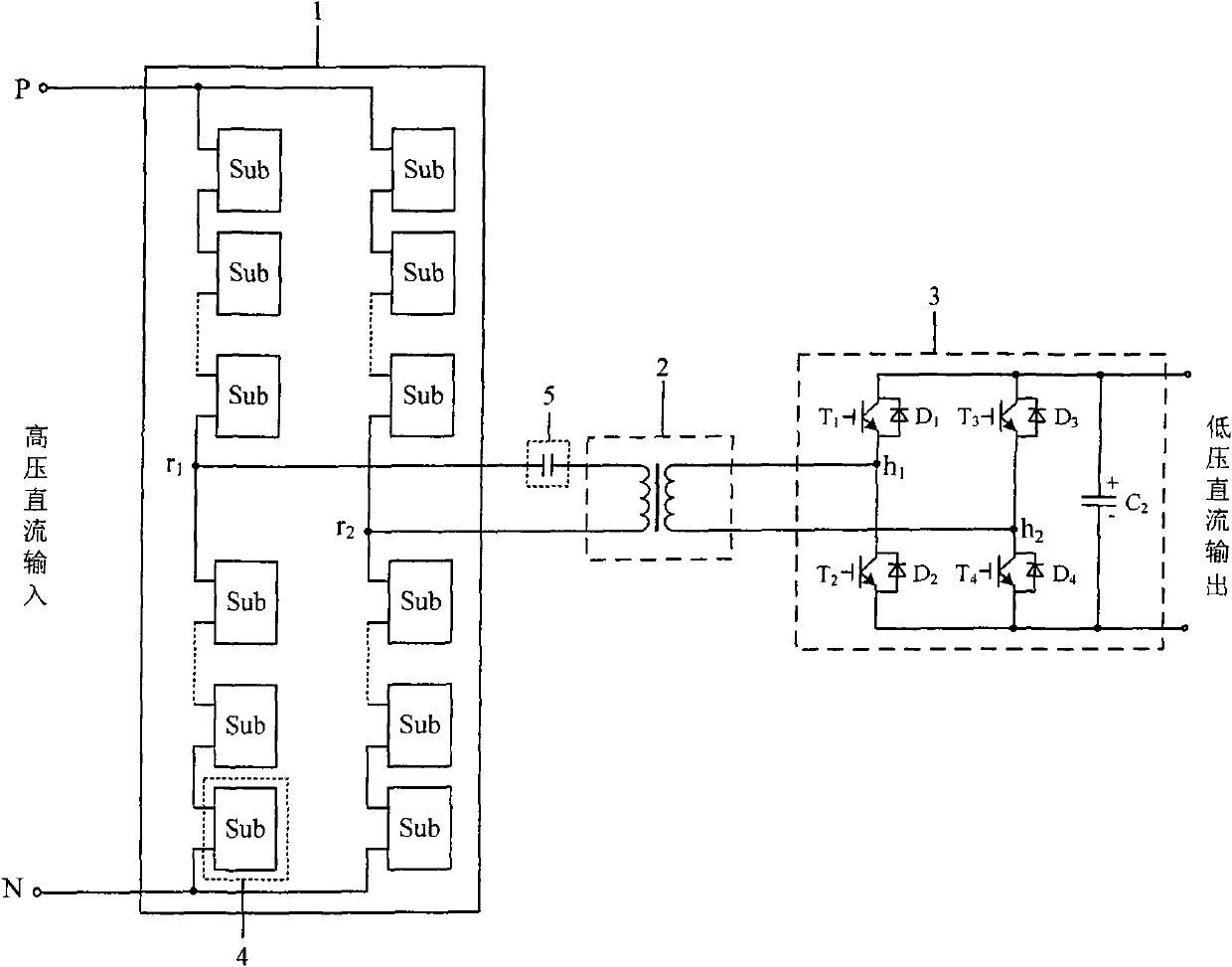 High-voltage direct-current direct-current (HVDC-DC) power electronic converter transformer