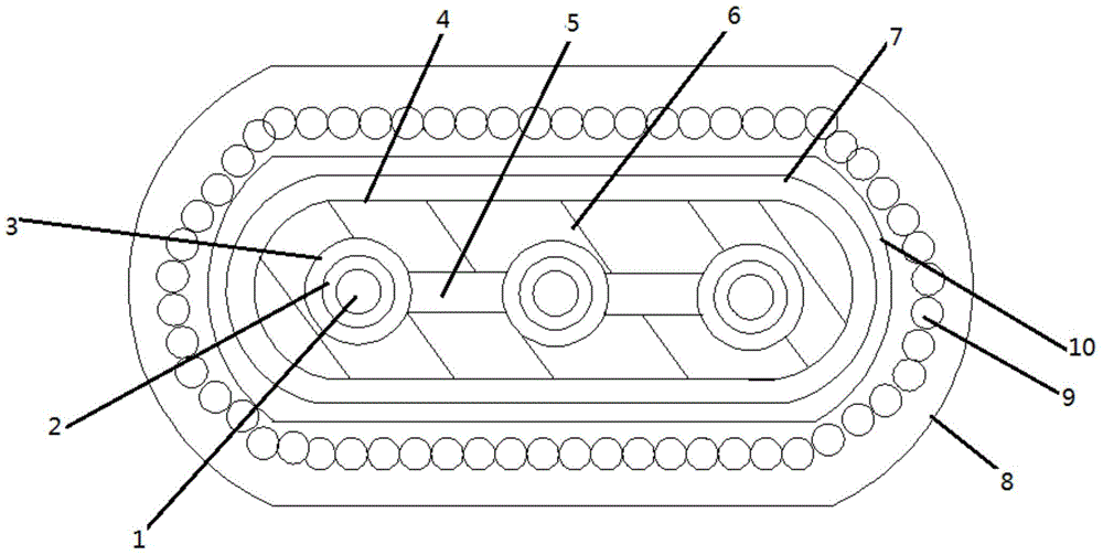 Flat-shaped power cable connected through frame