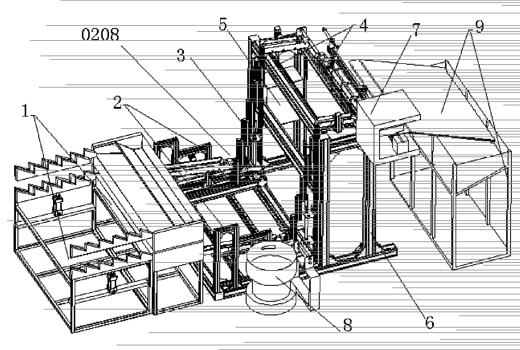 Automatic feeding and discharging device