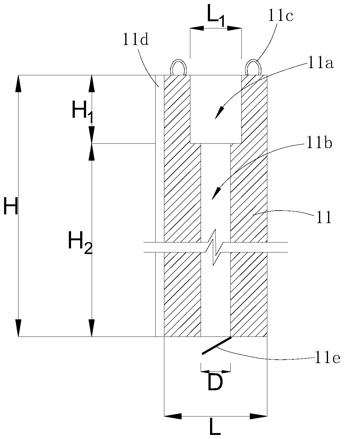 Foundation pit prefabricated fender shock absorption pile and foundation pit retaining wall building method