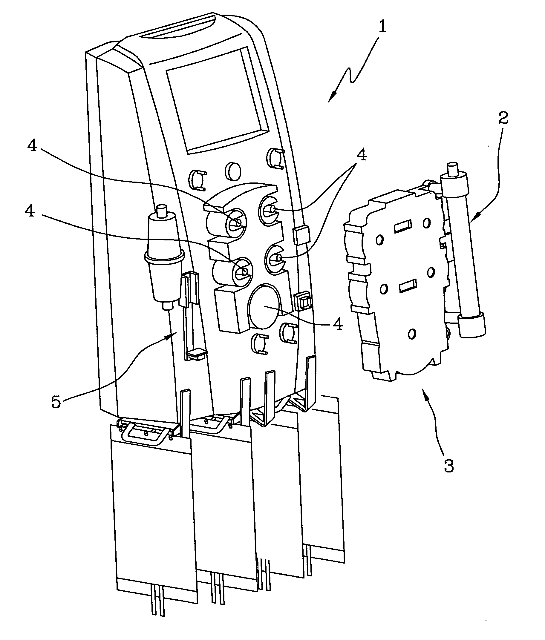 Infusion device for medical fluids