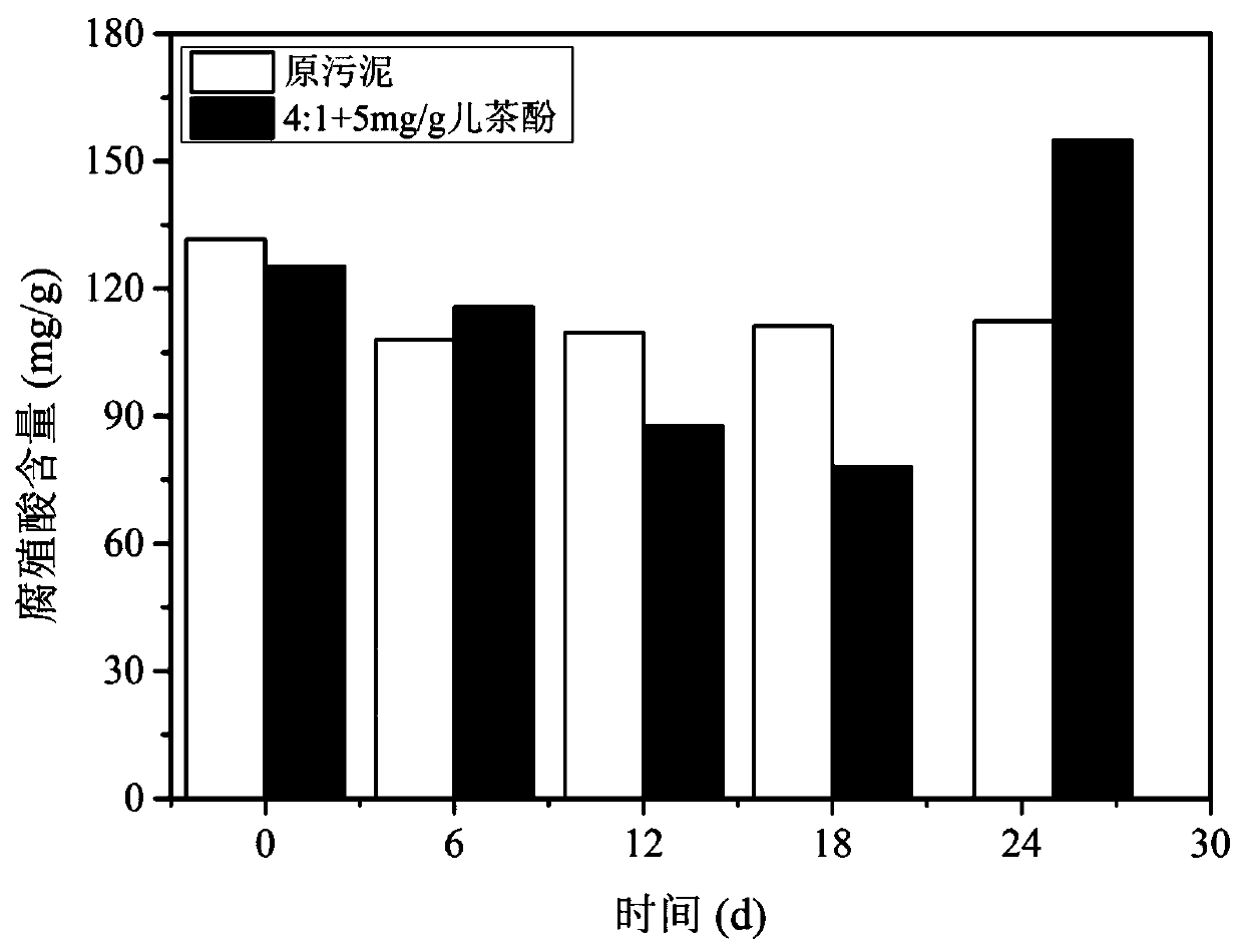 Method for catalytic humification of sludge organic matter