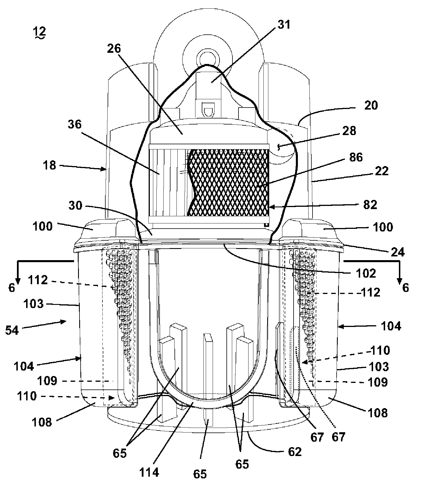 Cyclone separator with fine particle separation member