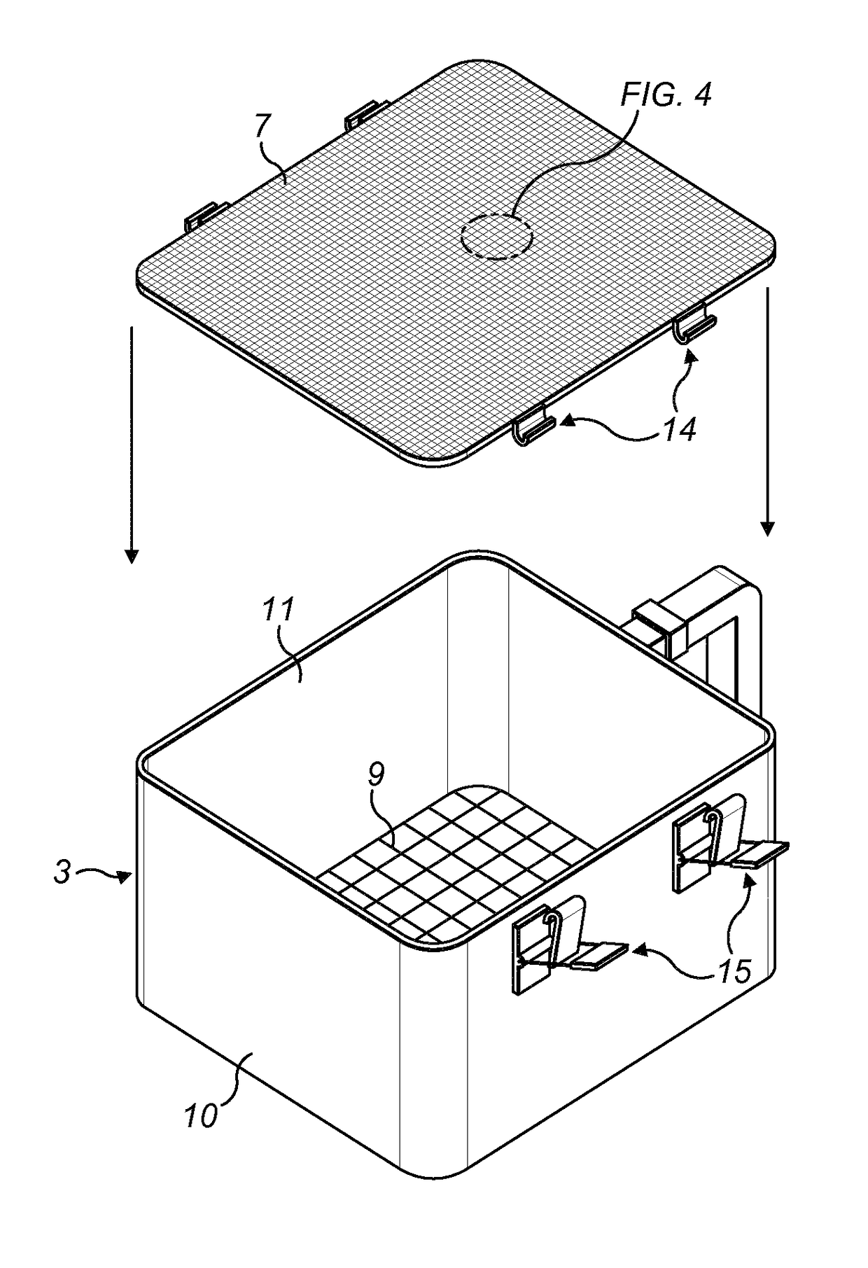 Cooking apparatus with filter element