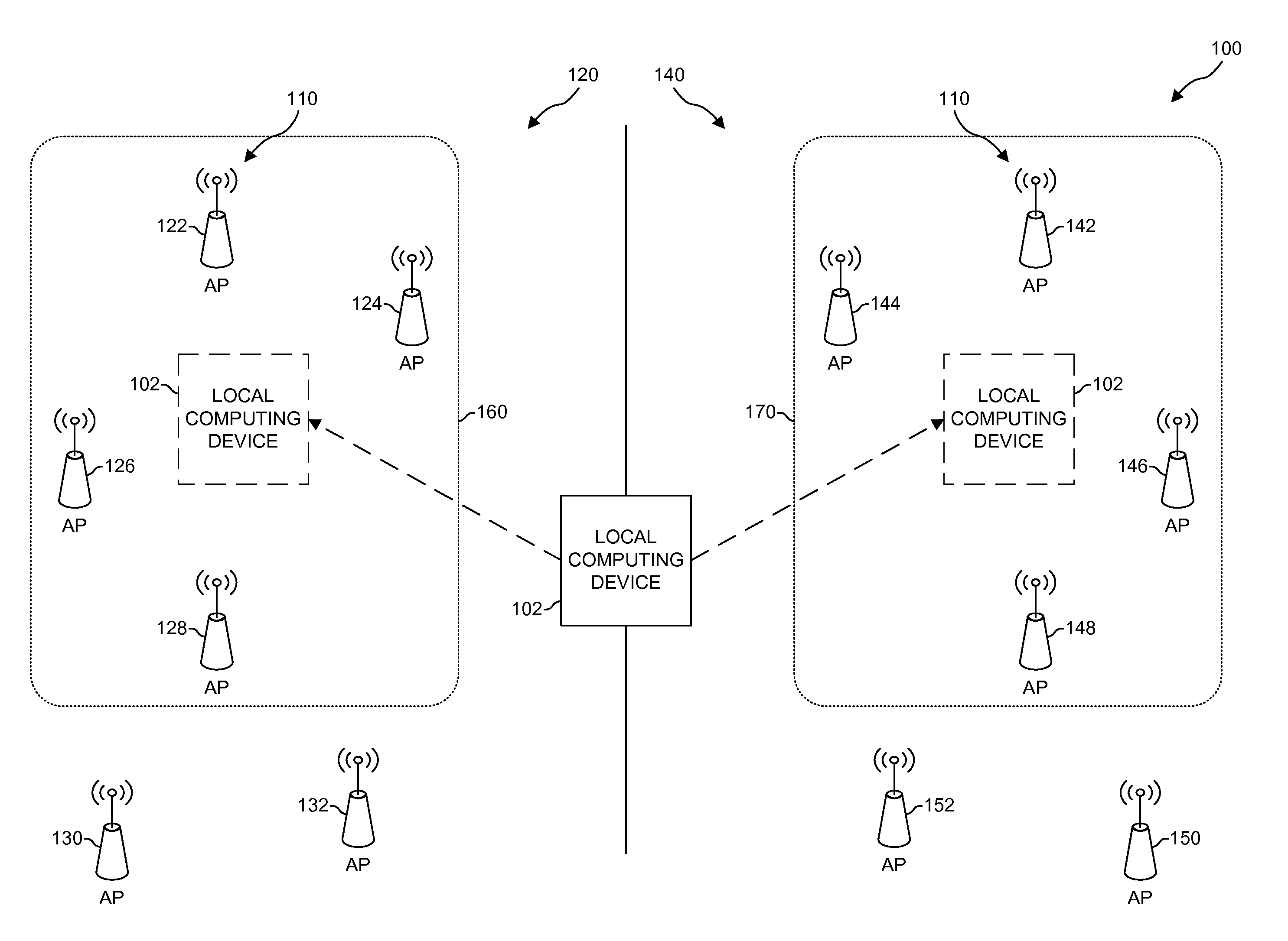 Mixed off-site/on-site prediction computation for reducing wireless reconnection time of a computing device