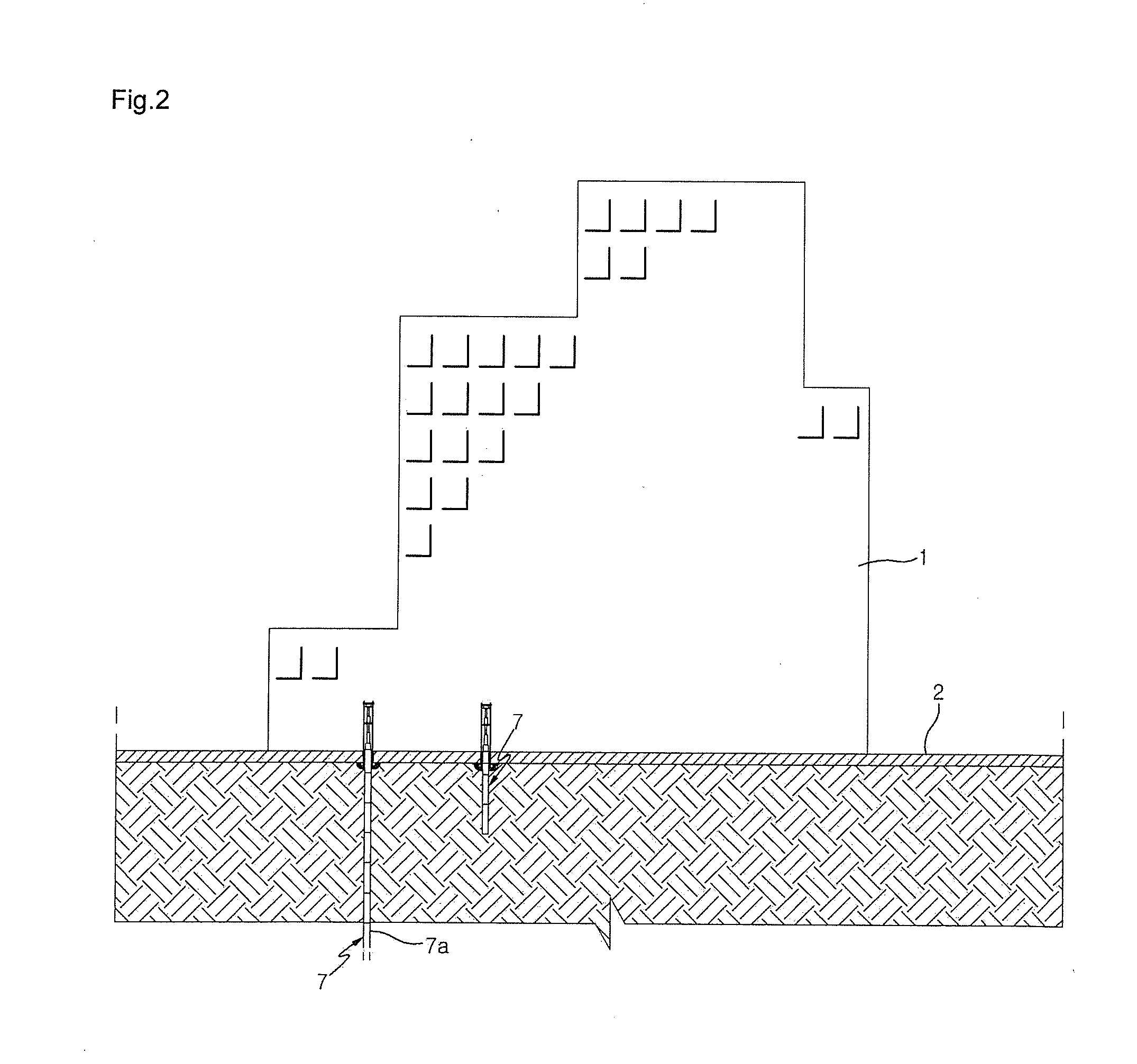 Construction method of cellar for building completed