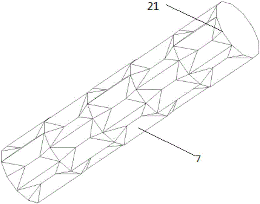 Buckling induction brace with lengthened pineapple-shaped induction units at ends