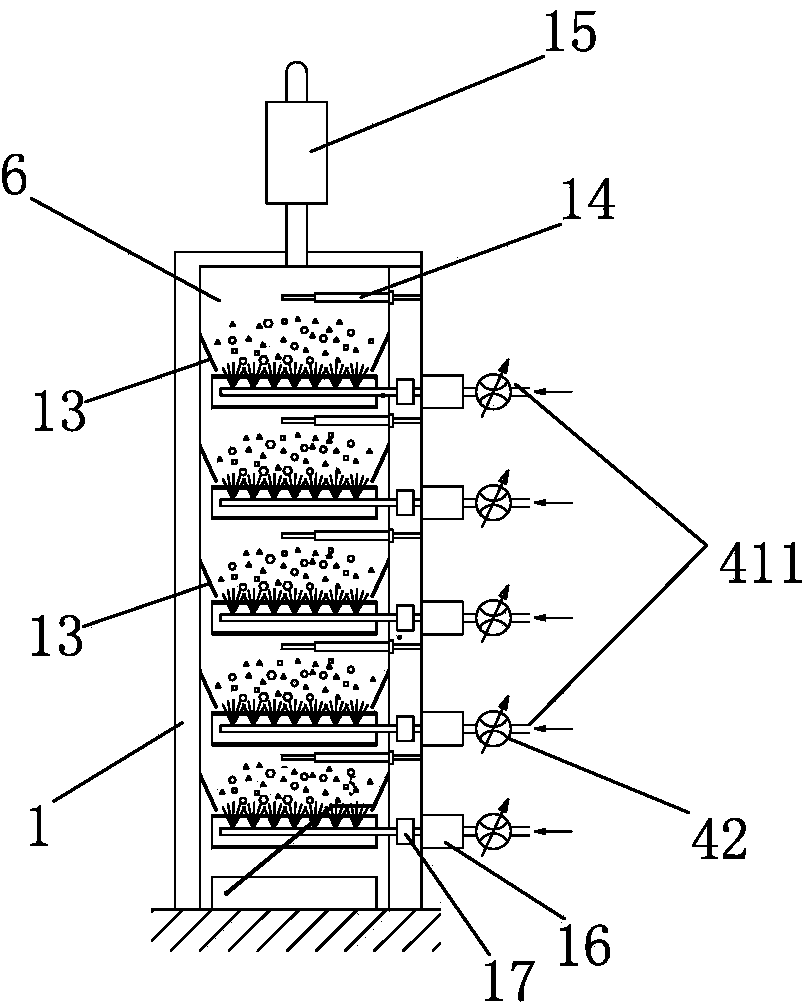 Large air pyrolysis treatment device of urban domestic garbage