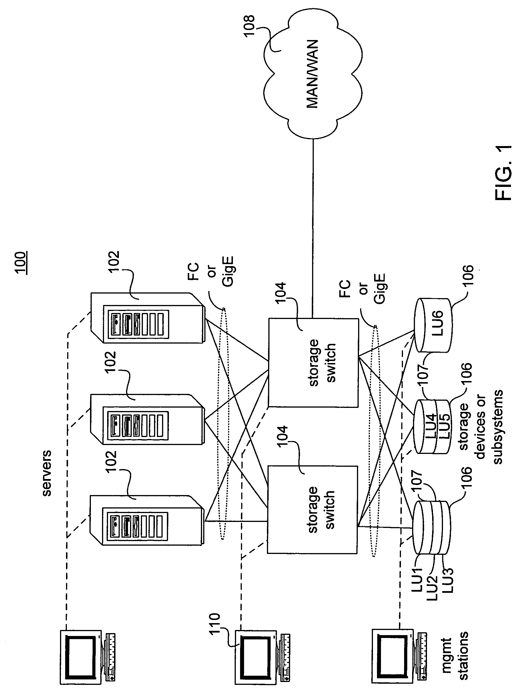 Storage switch asynchronous replication