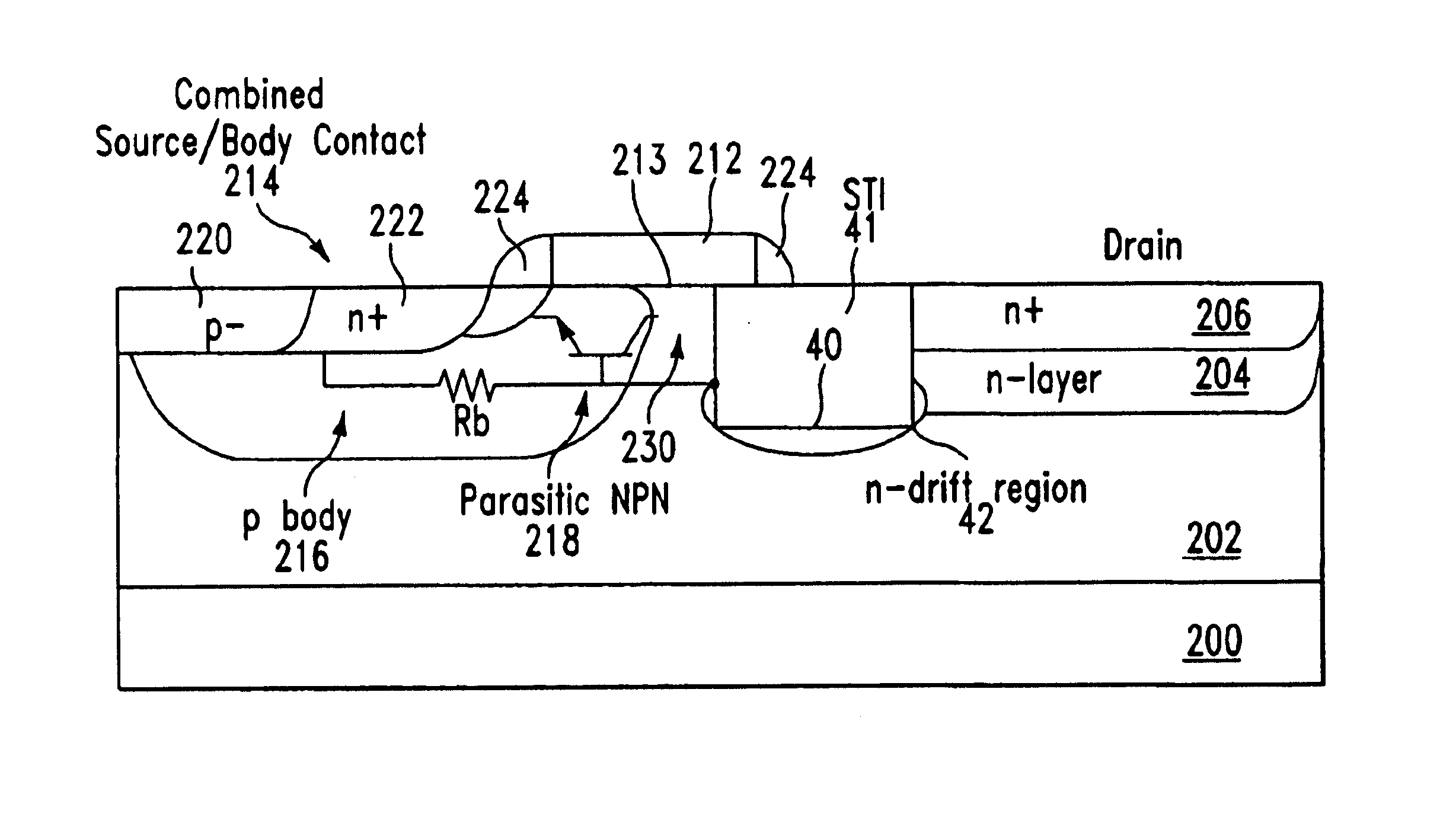 High voltage N-LDMOS transistors having shallow trench isolation region