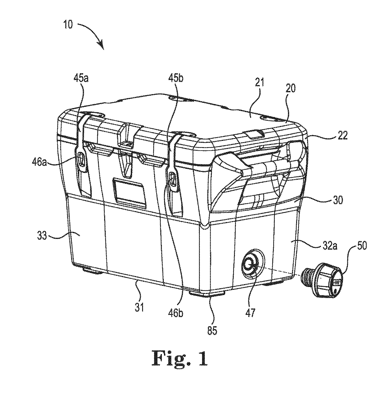 Container with closures