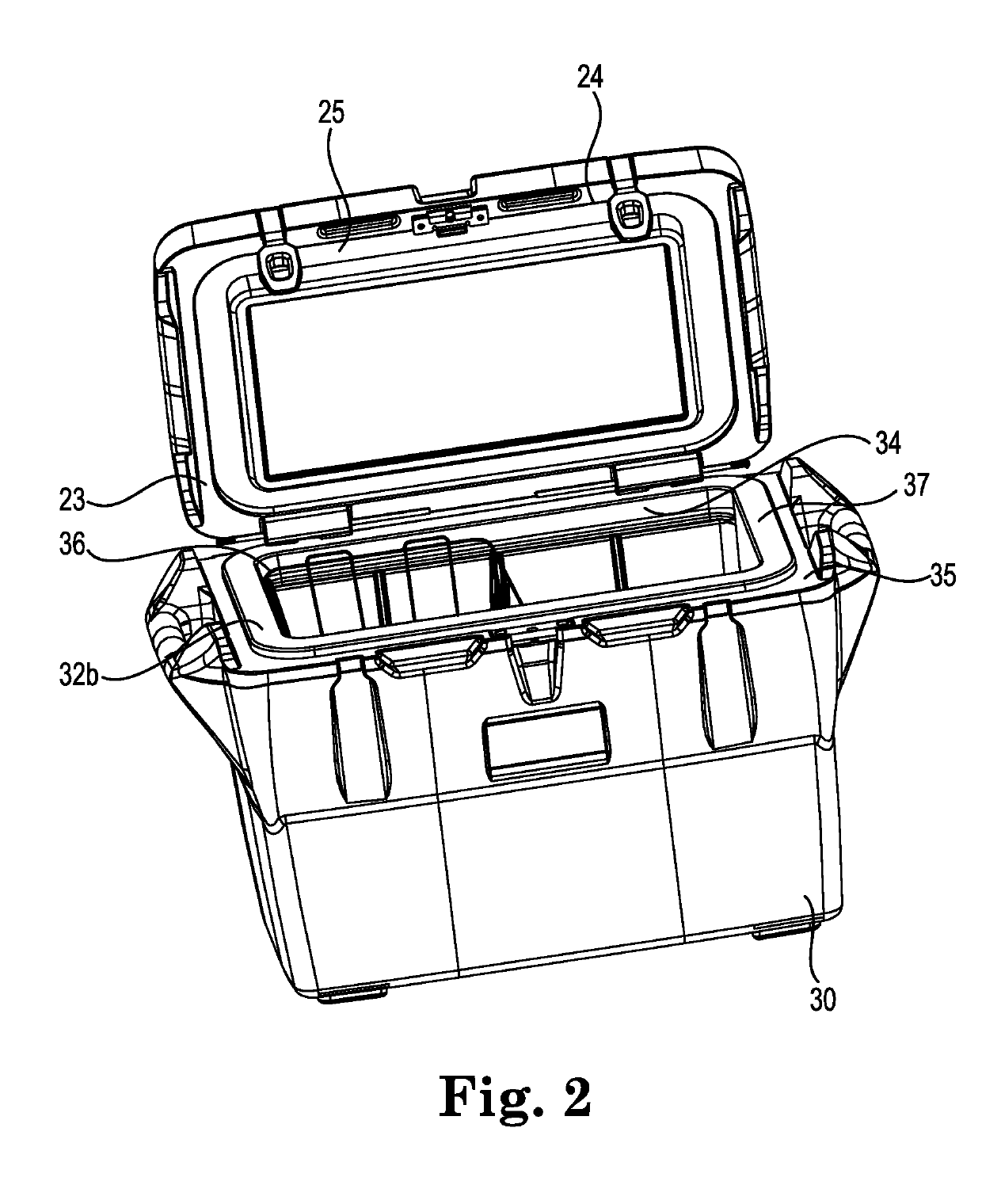 Container with closures