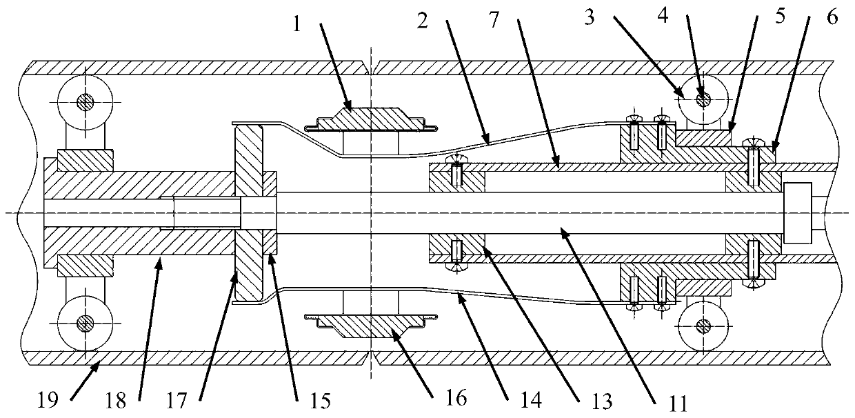 Push-pull expansion type gasket device for pipeline welding