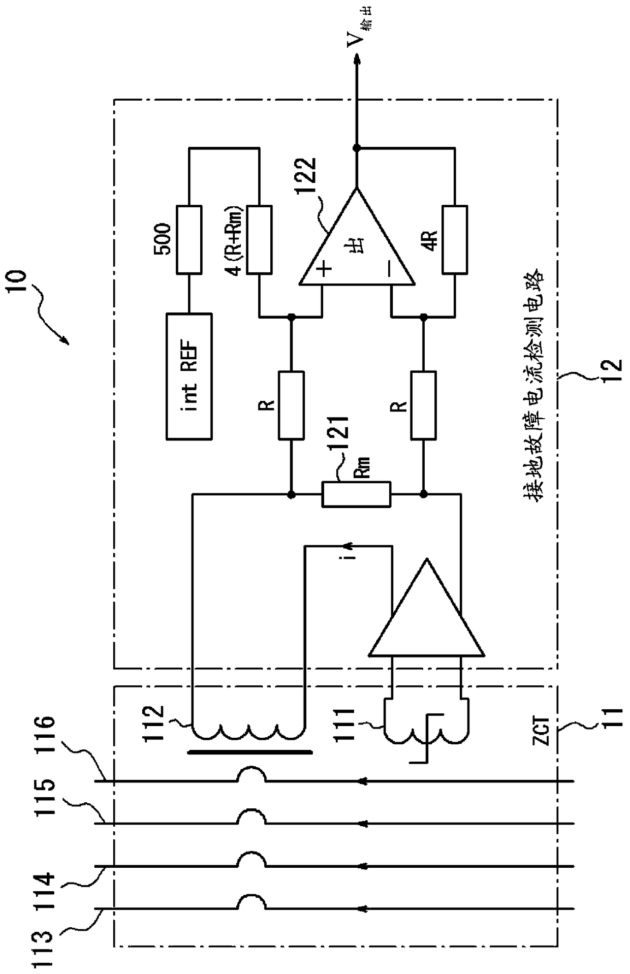 Zero-phase-sequence converter, ground fault current detection device, power conditioner and method for detecting faults of zero-phase-sequence converter