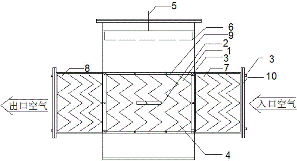 Liquid dehumidification cross-flow packed tower