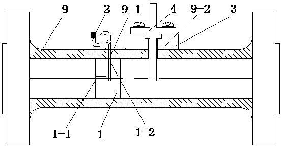 Integrated detection structure of vortex flowmeter