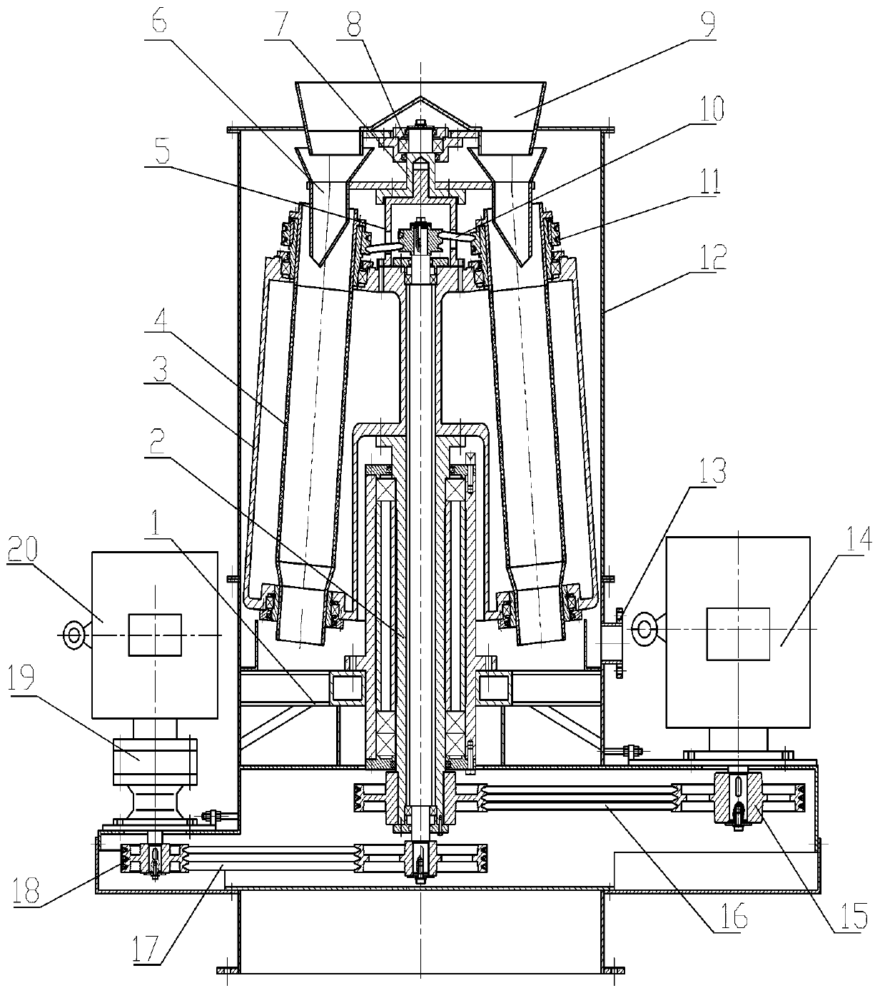 Forced-discharging and self-cleaning type centrifugal throwing machine