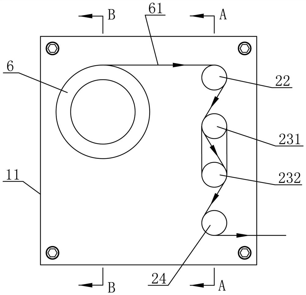 Multi-wire-harness fiber filament spreading tension control device used in high-pressure hydrogen cylinder production line