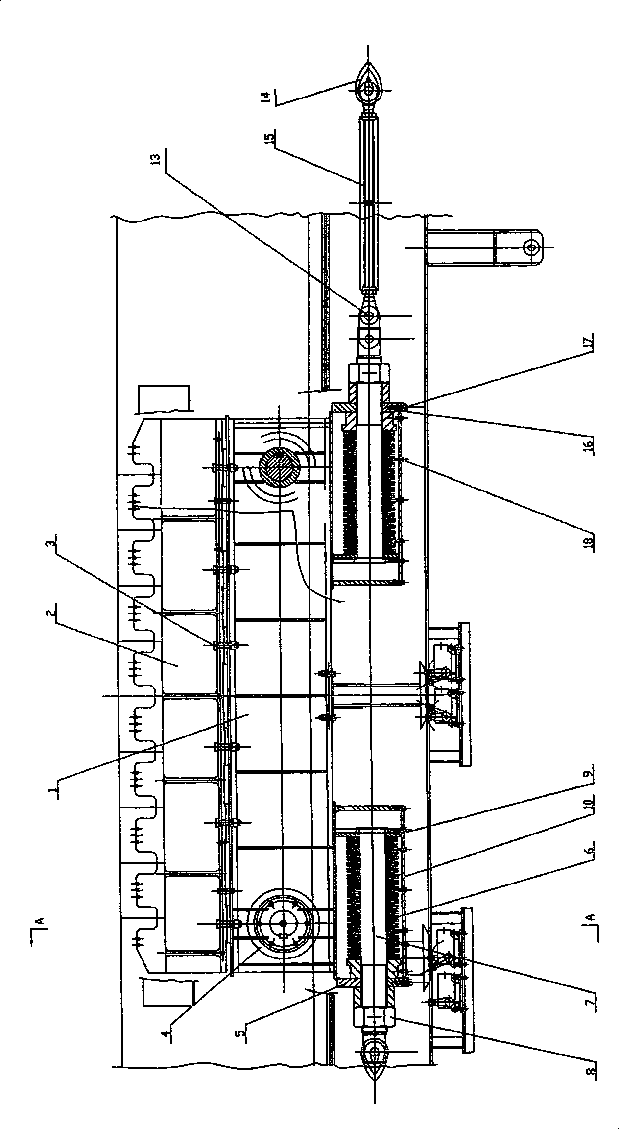 Compensation moving dolly for continuous casting steel moving machine