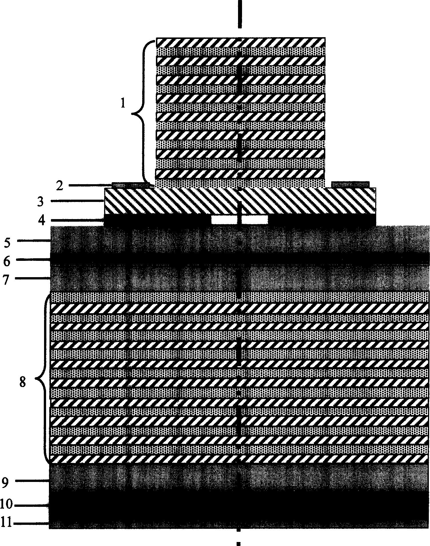 Prepn. of inner chanber contacting vertical chamber emitting laser by 3-shaft self-aligning process