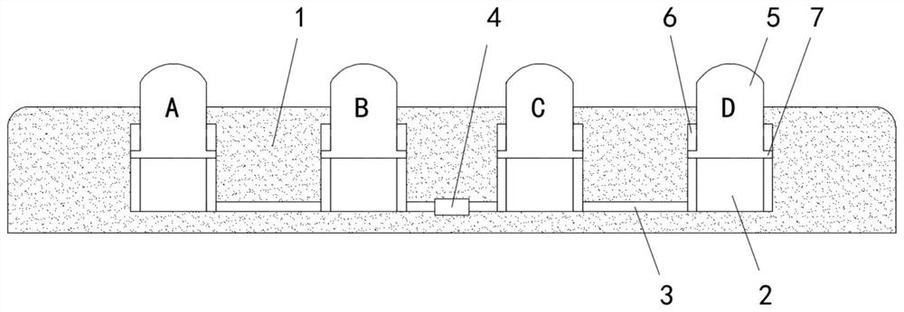 A strip direction guide brick